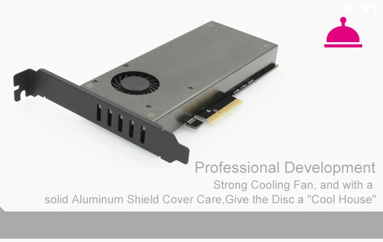 JEYI SK9 m.2 расширение NVMe адаптер NGFF к PCIE3.0 Вентилятор охлаждения с вентилятором алюминиевая крышка 12 В+ 3,3 В SSD двойной интерфейс SATA3