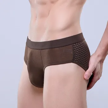 

Hot Brand Men Underwear Hollow Out Briefs Slip Sexy Hollow Mesh Shorts Cueca Gay Male panties new arrival Breathable Underwear