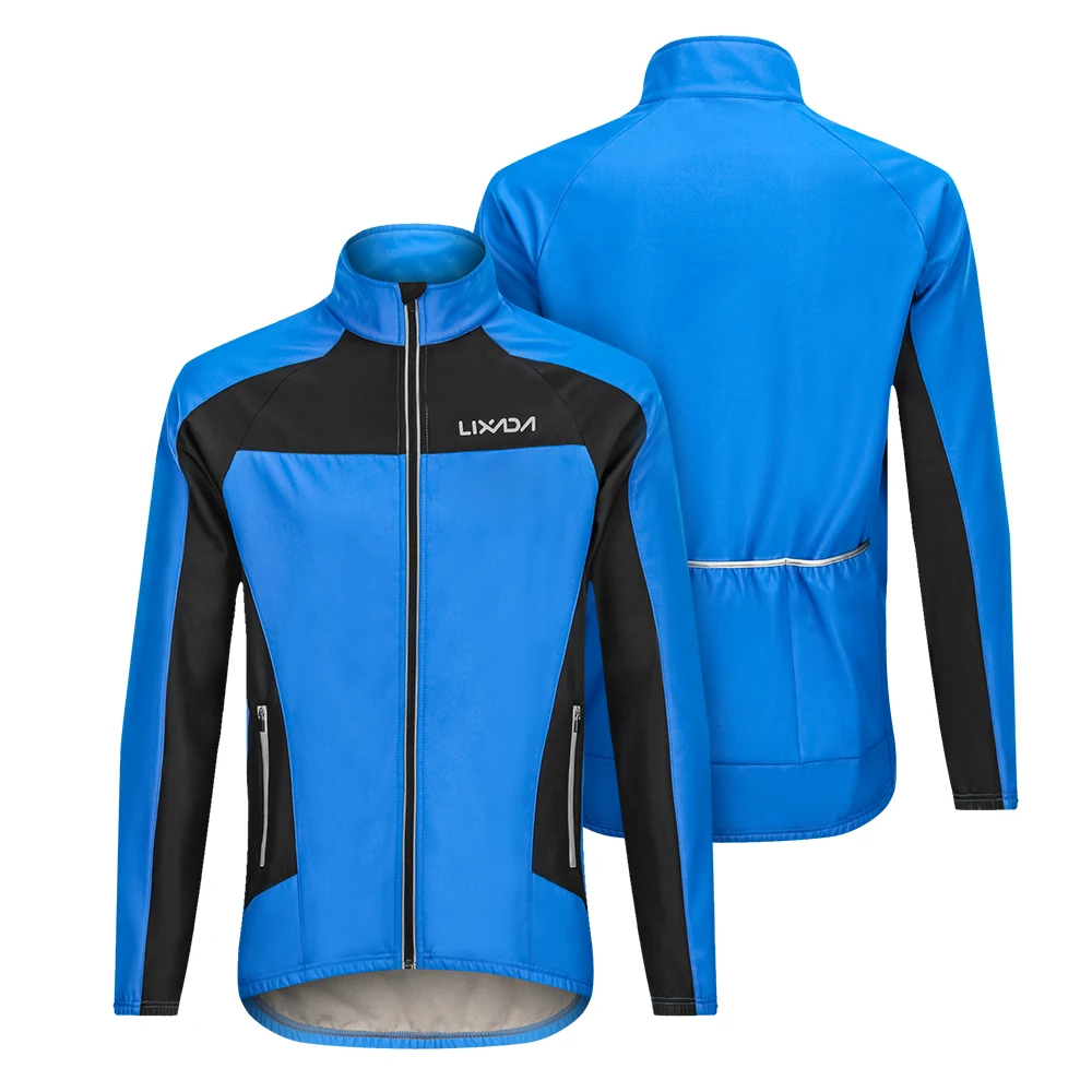 

Lixada Men's Winter Cycling Jacket Winter Warm Running Jacket Thermal Fleece Long Sleeve Riding Bicycle Bike Wind Coat