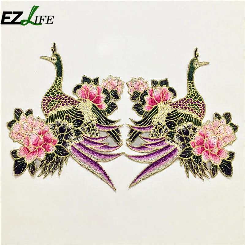 2pcsset peacock applique embroidery patches patch for dresses 2pcsset peacock applique embroidery patches patch for dresses
