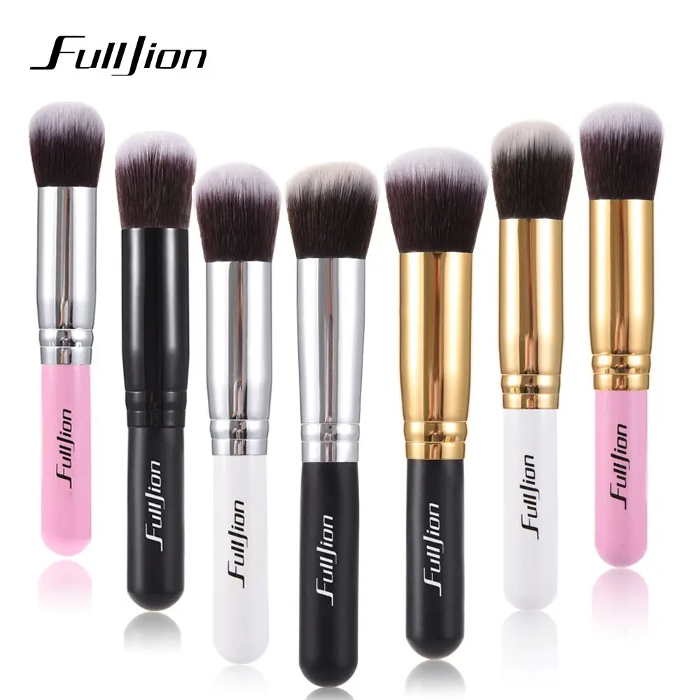 

Fulljion 1Pcs Blush Brush Portable Multi-function Blush Foundation Powder Makeup Brushes Tools Wood Handle 7 Colors Available