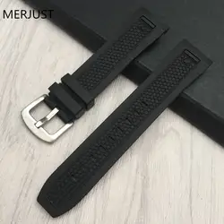 MERJUST 22 мм * 20 м черный высокое качество резиновый ремешок силиконовые часы цепи для Tissot