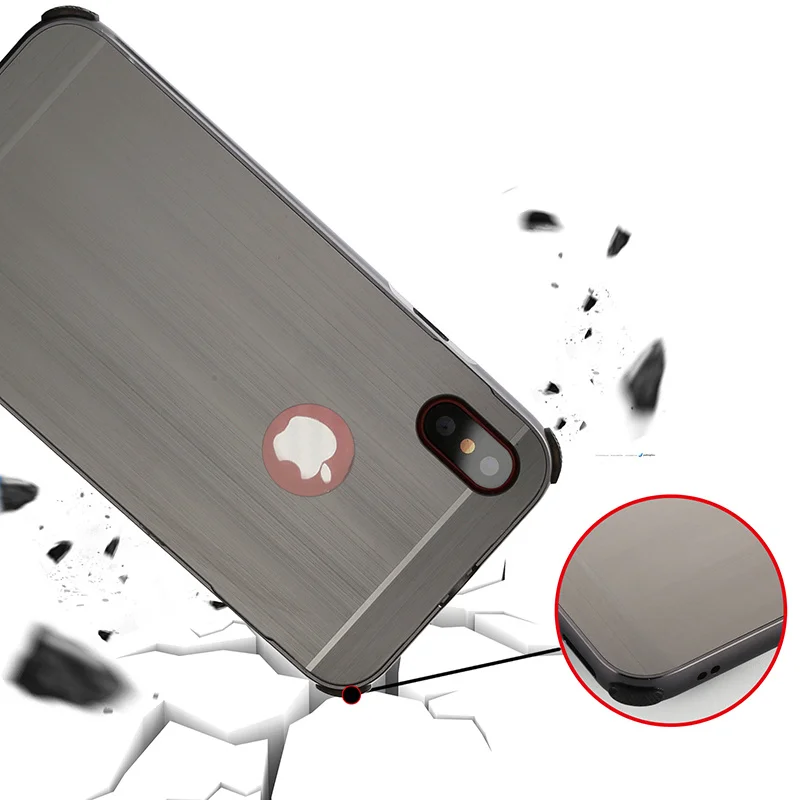 Для iphone X Case зеркальные матовые задняя крышка чехол для iphone X покрытие алюминия металлический каркас для iphone х чехол для телефона чехол