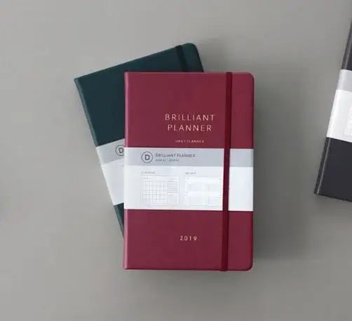 

2019 Leather Fashion Band Portable 365 Daily Agenda 256P 11.3*17.6cm Thick Scheduler