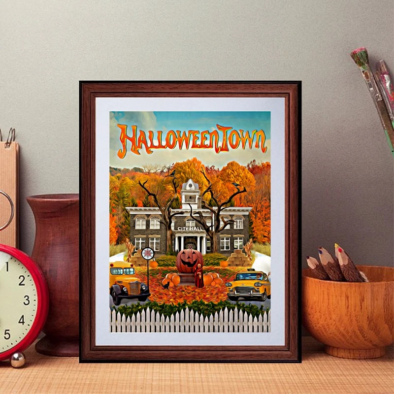 

HALLOWEEN TOWN Poster And Print Classic Fantasy Family Comedy Movies Canvas Painting Wall Picture for Living Room Home Decor