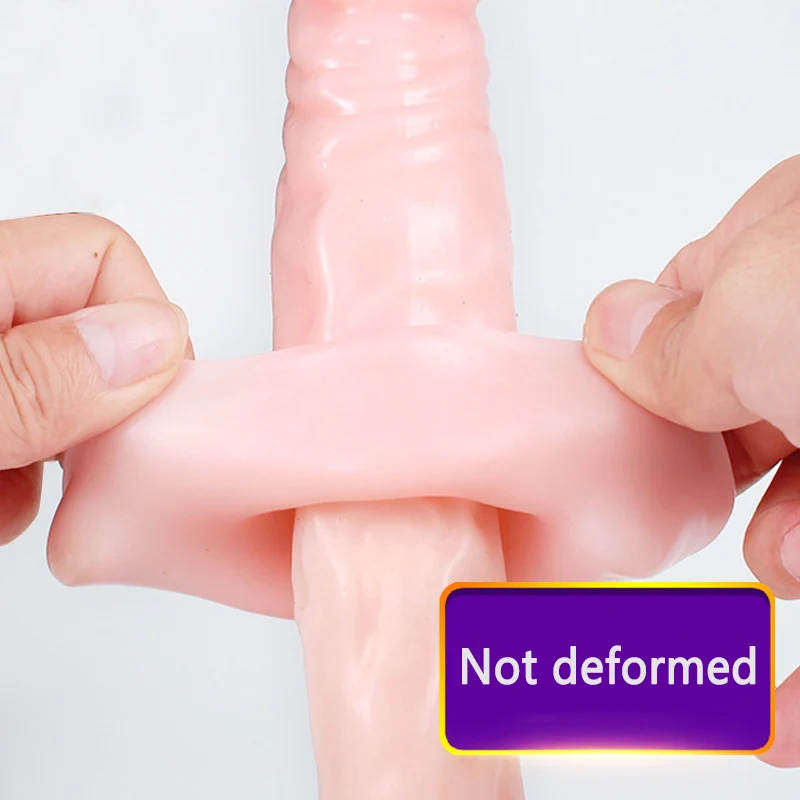 QU YUE 3 Size Penis Extender Medical Silicone Enlargement penis extenders sleeve condoms Sex Toys For Male Delay condom Long (5)
