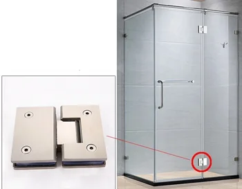 

2PCS 180 Degree 304 Stainless Steel Wall Mount Glass Shower Door Hinge For Home Bathroom stainless steel hinge