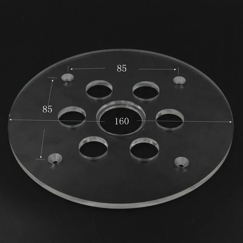  10PCS Brass Router Plate Guide Bushings + Round Base bottom Plate For Woodworking Trimming Machine 