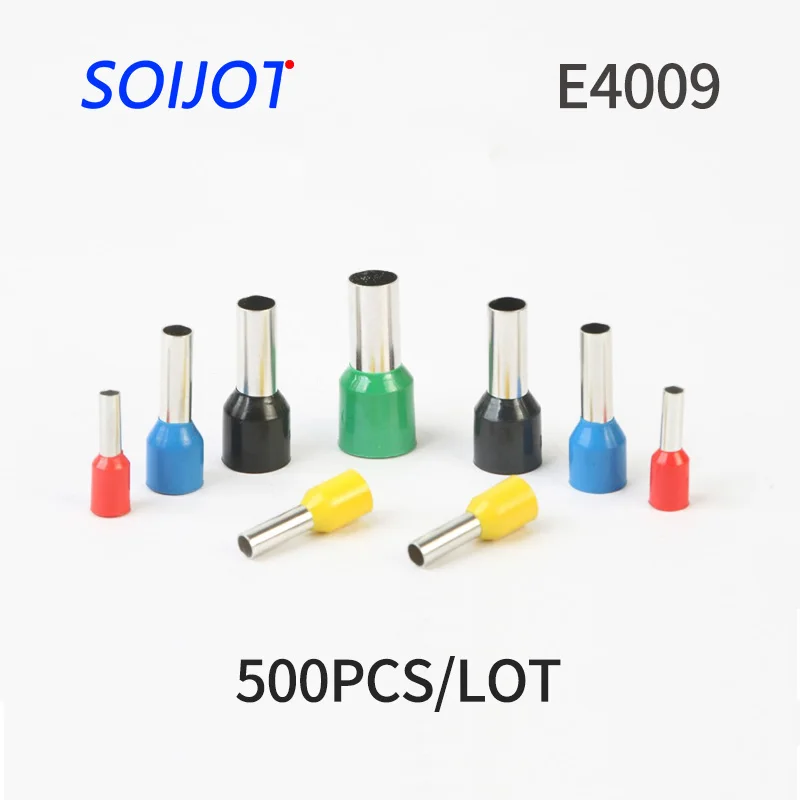 500pcs E4009 Tubular Wire Cold Pressure Connector Electrical Terminals