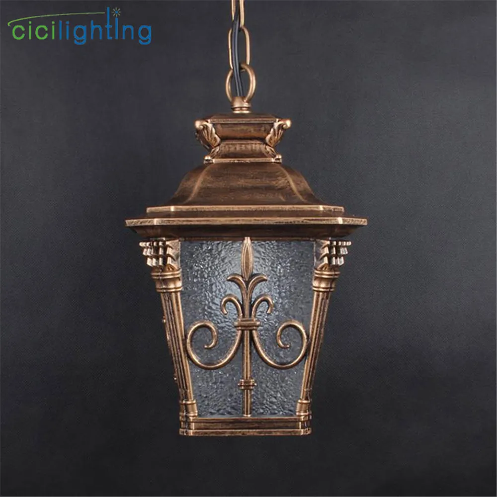 Koop Europa Stijl Vintage outdoor hanglamp Roest waterdichte buitenkant binnentuin villa E27 plafond opknoping lamp armaturen
