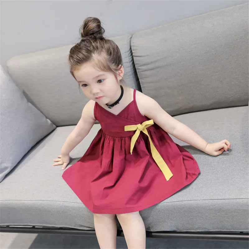 2018 New Baby Dress Infant Girl Dresses Solid Baby Girls Clothes