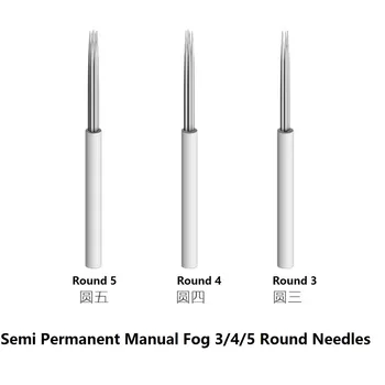 

500pcs Tattoo Tools Handmade 3,4,5 Round Needles For Manual Pen Semi Permanent Makeup Manual Fog Pen Needle Eyebrow New Design