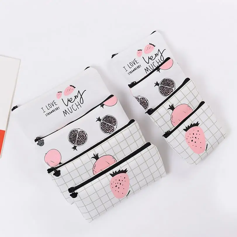 

Kawaii Fruit Canva school pen case fabric pencil bag etui a crayons cuir pencil pouch stifte tasche pencil case school bag 4927