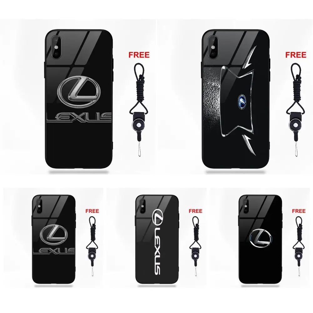 

Car For Lexus Logo Soft TPU Frame Tempered Glass Mobile Phone Covers For Apple iPhone 5 5C 5S SE 6 6S 7 8 Plus X XS Max XR