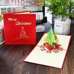 3D креативный поп-ап рождественские вечерние открытки вечеринка украшение юбилей приветствие