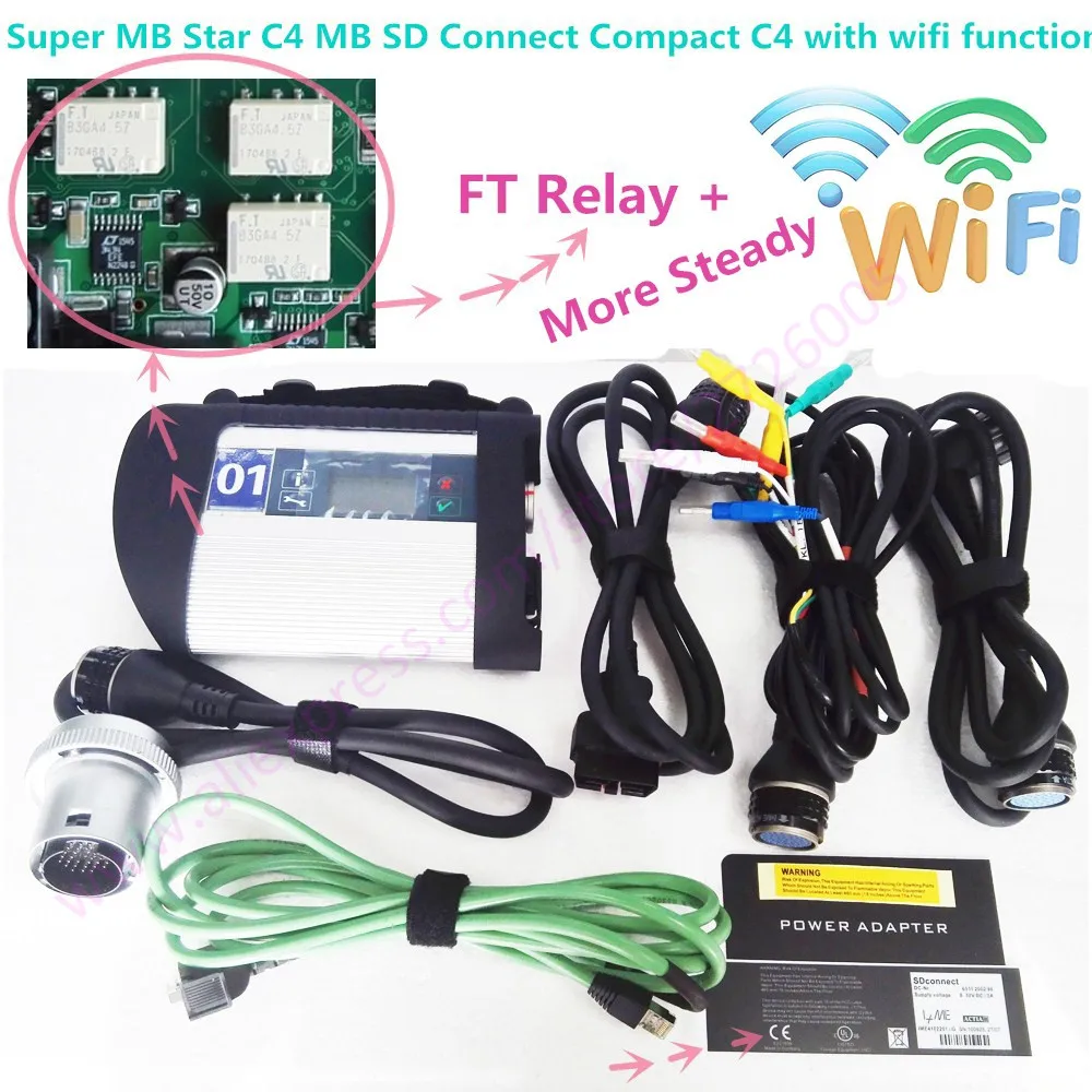 

Top quality obd2 device MB Star C4 Full Chip pcb V072018 version more function Diagnostic scanner Tool wifi support quick ship