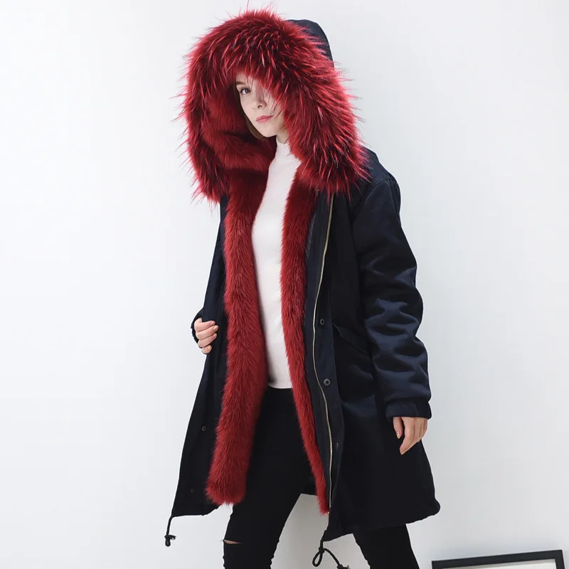 MS MR Faux Fur Parkas Coat Winter Jacket Hoodies Outwear Overcoat