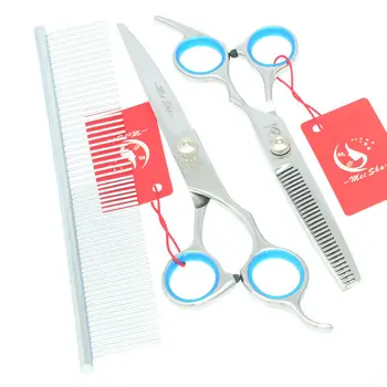 

JP440C Meisha Pet Scissors Dog Grooming Scissors 7.0" Down Curved Head Cutting Tesoura 6.5" Thinning Shears with Dog Comb HB0042