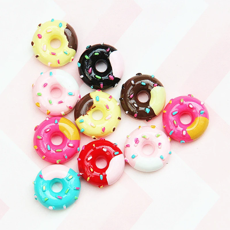

10Pcs/Lot Resin Sweet Simulated Donut Slime DIY Accesorios Toy Slime Supplies Filler For Clear Fluffy Slime Gift Toy For Kids