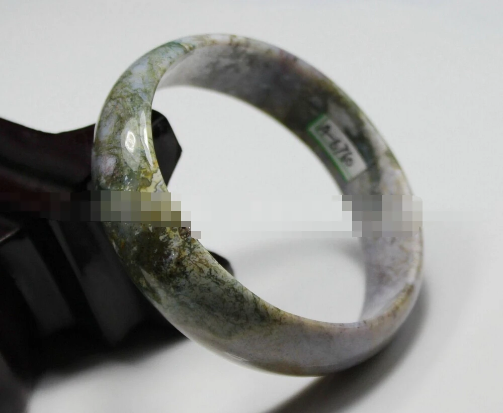 

free shipping 01877 Natural Green Purple Agate Jade Chalcedony Gems Bangle Bracelet