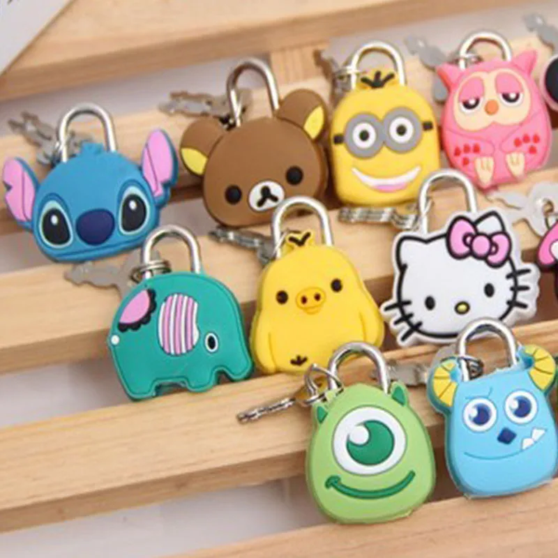 

Mini Cartoon Padlocks Key Lock With key Luggage lock for Zipper Bag Backpack Handbag Drawer Cabinet Box