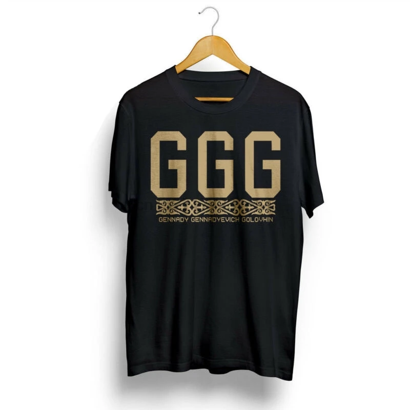 GGG черная футболка для бокса золотые металлические буквы Gennady Golovkin S до 3XL | Мужская