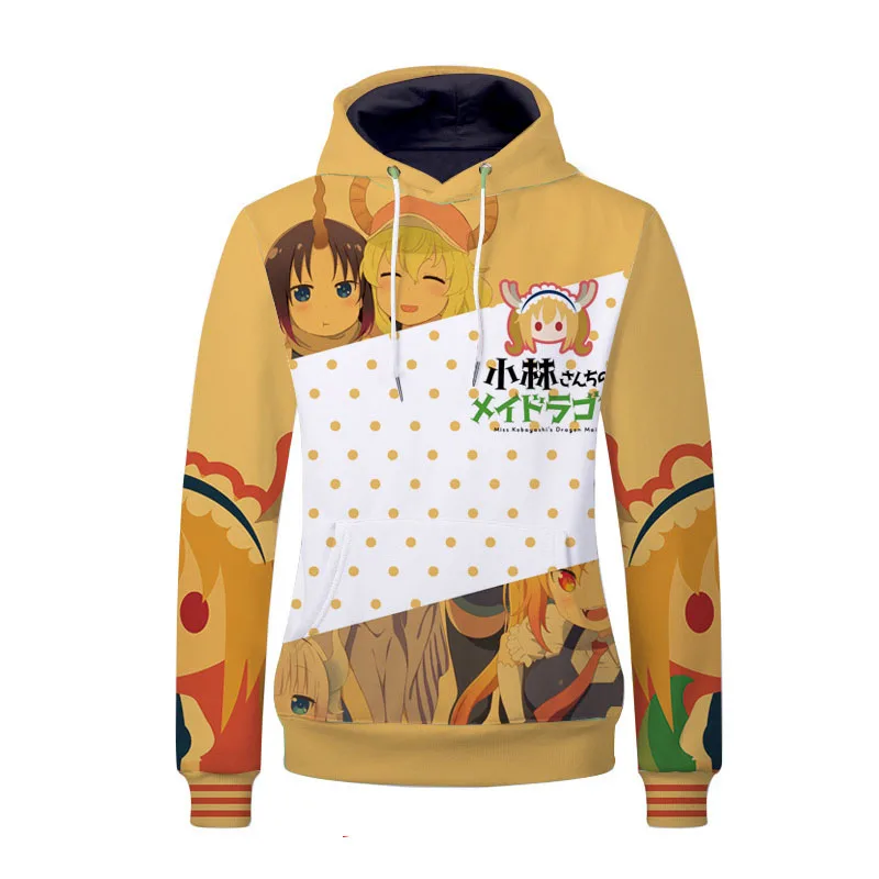 

Kobayashi san Chi no Maid Dragon Hoodies Miss Kobayashi's Dragon Maid Tohru Kanna Hoodies Cosplay Costume Casual Sweatshirt Tops