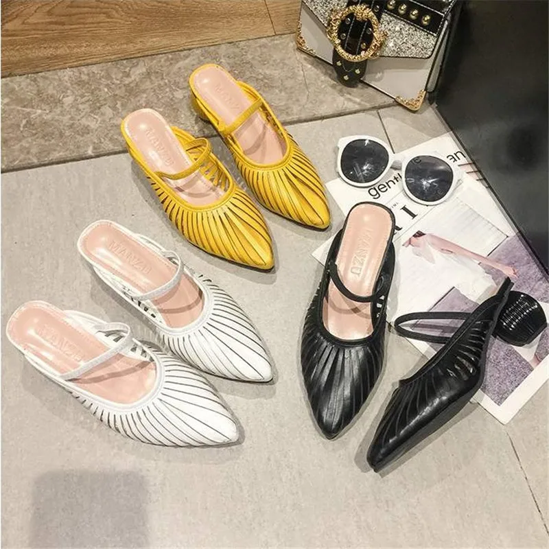 Мюли женские в полоску дизайнерские сандалии модные сланцы брендовые роскошные