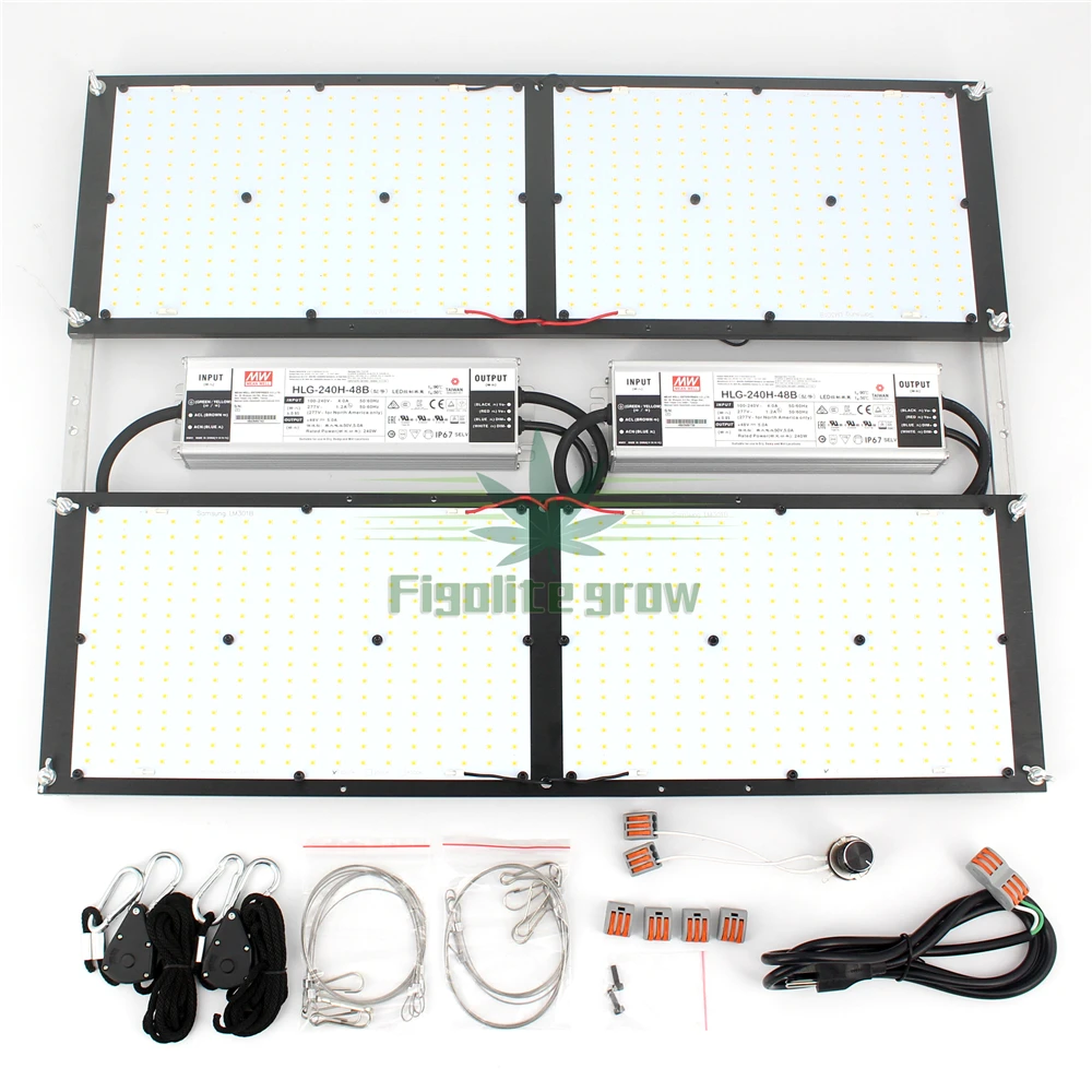 Figolite Dimmable 480W Quantum Tech V3 Board Led Grow Light QB288 Samsung LM301H Mix Red 660nm UVIR