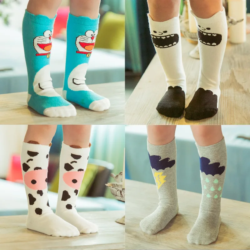 Носки для малышей, Гольфы с лисой, шелковые носки для маленьких мальчиков и девочек, Носки с рисунком панды, теплые носки с рисунками животных для мальчиков, гольфы
