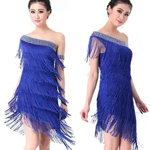 SEXY! Сияющий группа Бахрома Кисточкой Костюмы для латиноамериканских танцев танцевальный костюм Костюмы для бальных танцев Танцы платье юбка 5 цветов