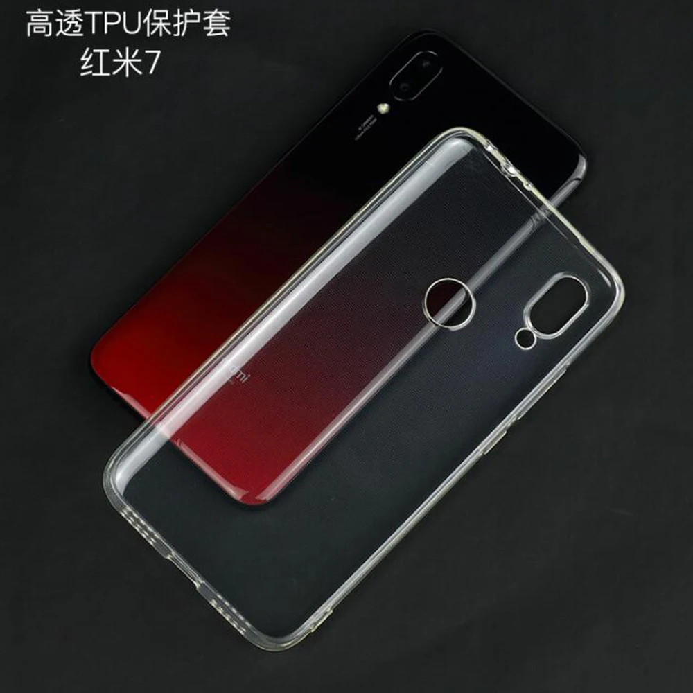 Xiaomi Redmi 7 Case Soft TPU Transparent Back Cover For |