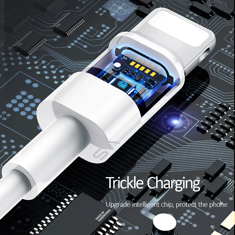 USAMS USB кабель для iPhone 7 8 XR анти Тип изгиба C 2A Быстрая зарядка телефонный Micro usb c iOS