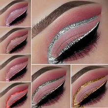 Блестящие жидкие Подводка для глаз карандаши водонепроницаемые женские вечерние мерцающие золотые серебряные подводка для глаз устойчивая косметика