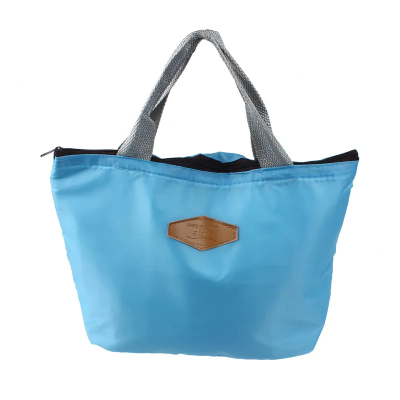 

Solid Portable Lunch Bag Insulated Storage Box Picnic Food Tote Oxford Fabric Waterproof Zipper Bag Large bolsa almuerzo termica