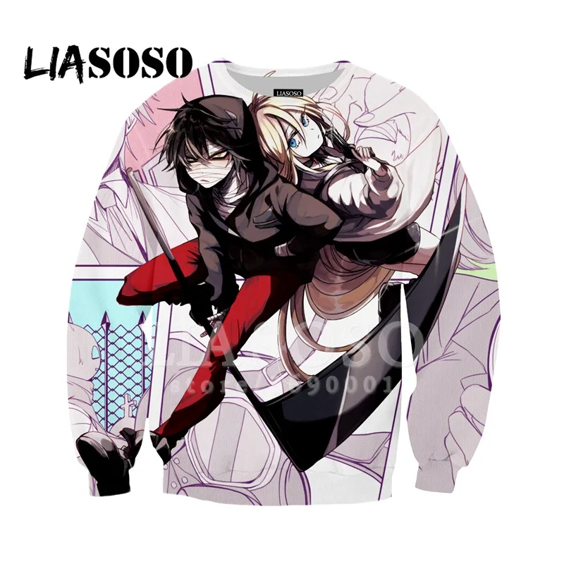 LIASOSO, новинка, Толстовка Harajuku, толстовки, 3D принт, аниме, ангелы смерти, для мужчин и женщин, с круглым вырезом, пуловеры с длинным рукавом, хорошее качество, X1303