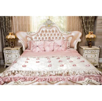 

Laeacco Romantic Bedroom Curtain Headboard Light Baby Interior Portrait Photo Backgrounds Photography Backdrops For Photo Studio