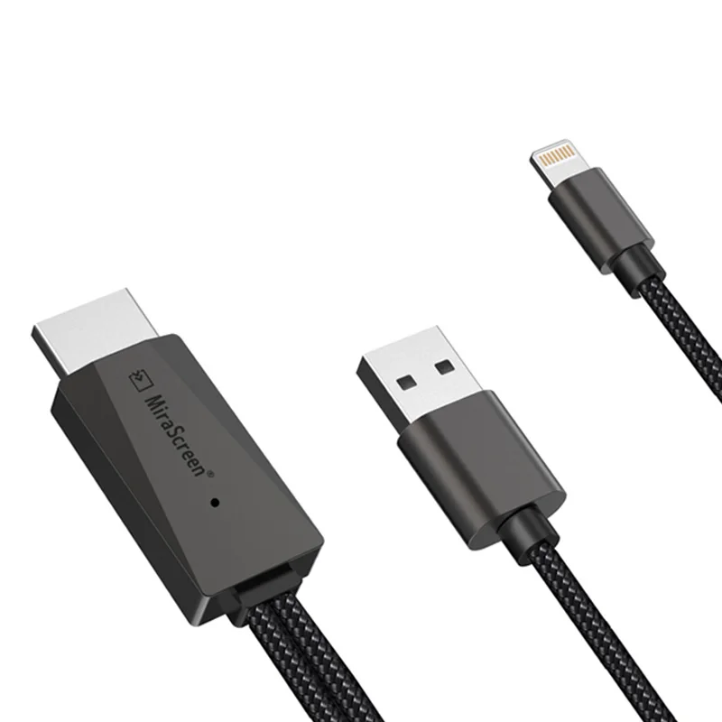 Mirascreen USB к HDMI кабель дисплея для освещения к HDMI кабель для apple ios телевизионный HD кабель для iphone X iphone 8 7 6 5 ipad ipod