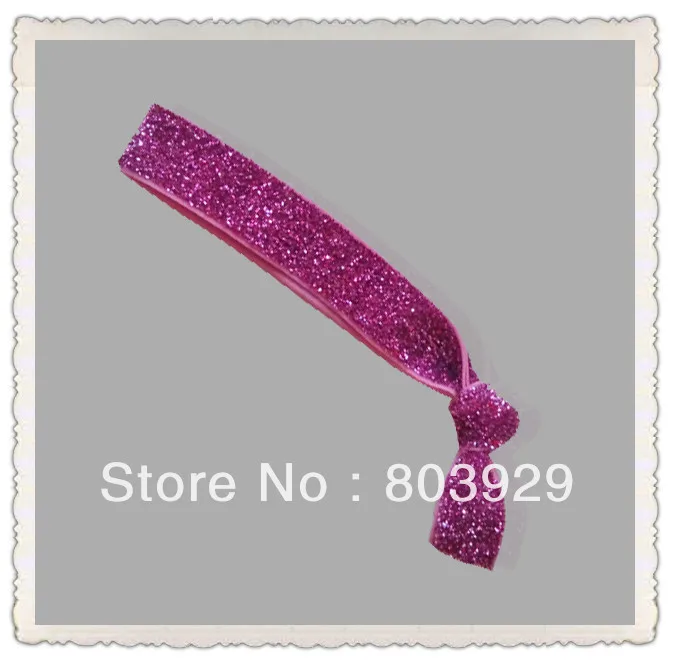 Эластичный розовый блеск ленты для волос Галстуки 5/" Стретч металлик бархатной лентой волосы галстук Для женщин волосы галстук