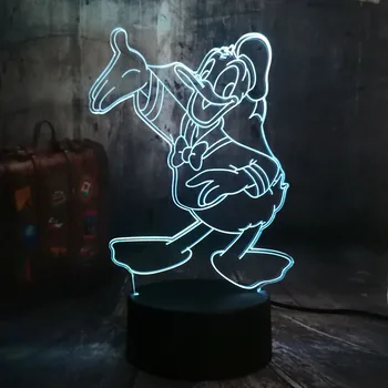 

New Cartoon Lovely Cute Donald Duck 7 Color Change 3D LED Night Light Kids Sleeping Desk Lamp Birthday Christmas lamp Home Decor
