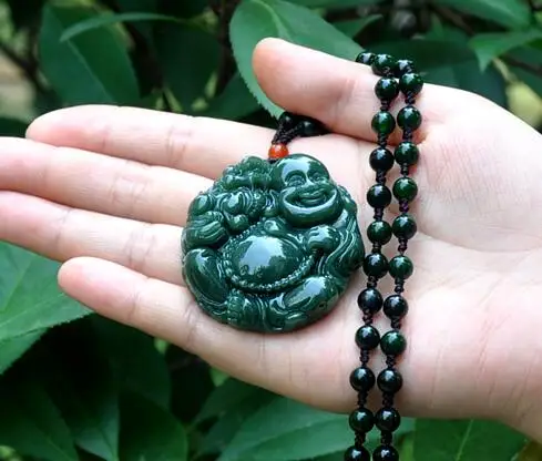 Сертифицированные Hetian натуральный камень maitreya 18 arhats Ожерелье Подвеска