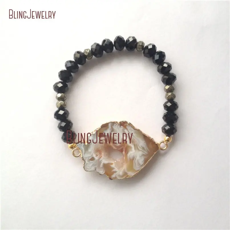 20181207-BM20416-Best Seller Agate Geode Glass Crystal Hematite Bracelet Iron Outlet_1