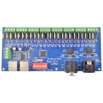 

WS-DMX-CC-24CH dmx512 decoder controller Constant voltage common cathode high Frequency,24 Chnnel 8 group,each channel max 3A