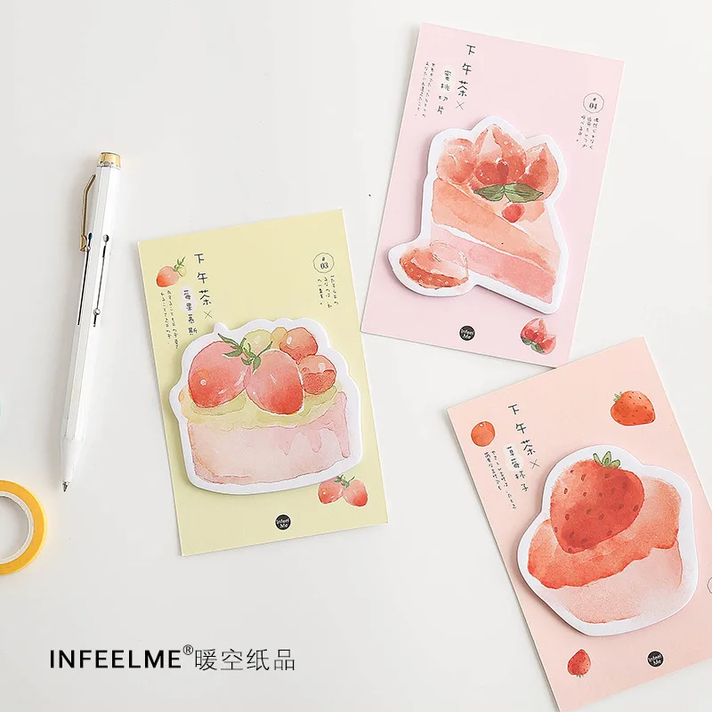 

Creative Afternoon Tea Series Cake Memo Pad N Times Sticky Notes Memo Notepad Bookmark Gift Stationery