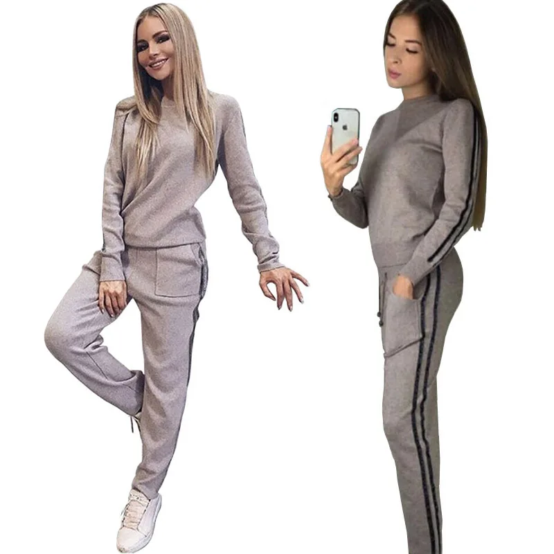 knit sweater and pants lounge set