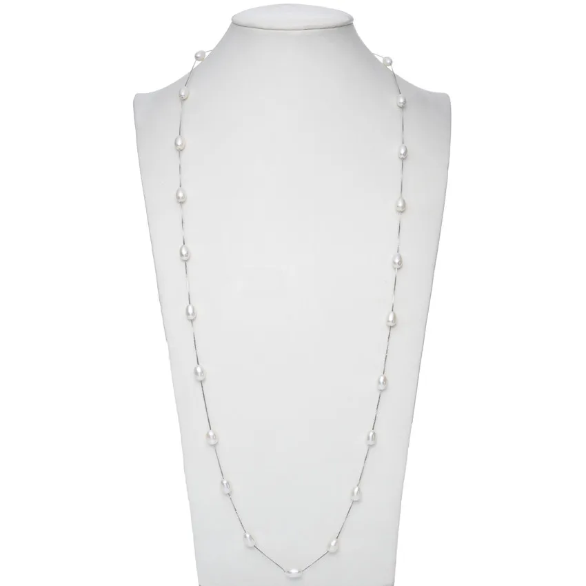 

Freshwater Pearl Necklace Fine Jewelry White Real Natural Pearl Choker Necklace 7-8mm drop AAA For Women