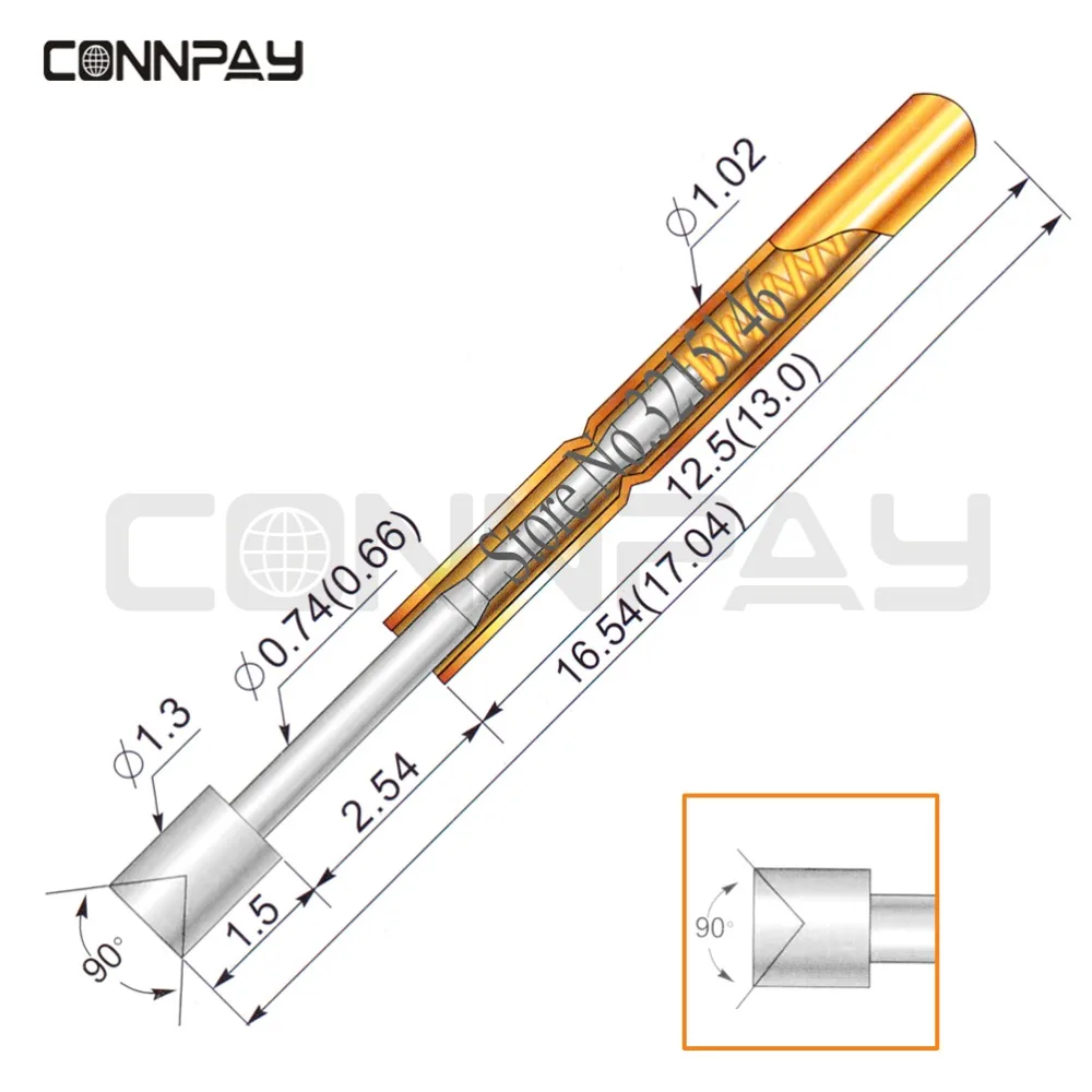 100 шт. в упаковке R75-2S зонд Pogo контактный разъем длина 26,5 мм инструмент