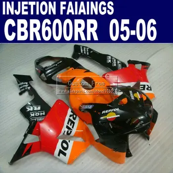 

injection molding motorcycle kit for Honda orange repsol CBR600RR fairing 600RR 2005 2006 CBR 600 RR 05 06 fairings kit