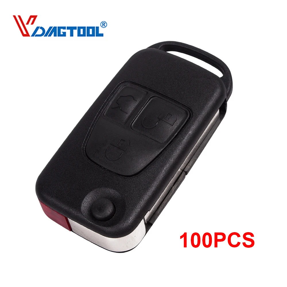 

VDIAGTOOL 100pcs Flip Folding 3 Buttons Car Shell Remote Key Fob Case For Mercedes Benz ML C CL S SL SEL Free Shipping
