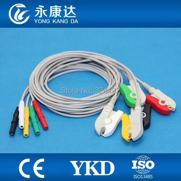 

2pcs/pack Multifunction Din style ECG leadwires,5-lead/IEC/Clip ecg leadwires